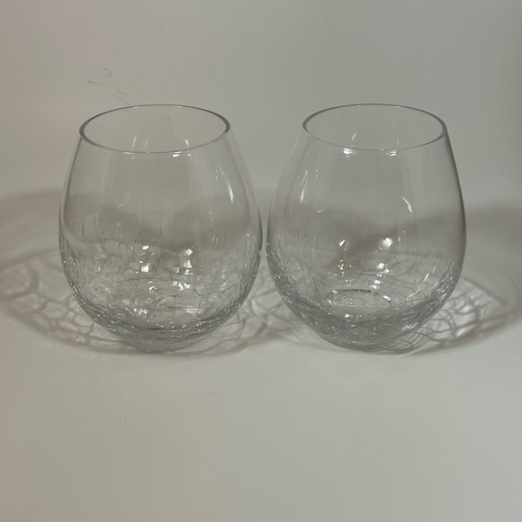 Pier 1 Dining Pier Imports Crackle Glass Stemless Balloon Wine